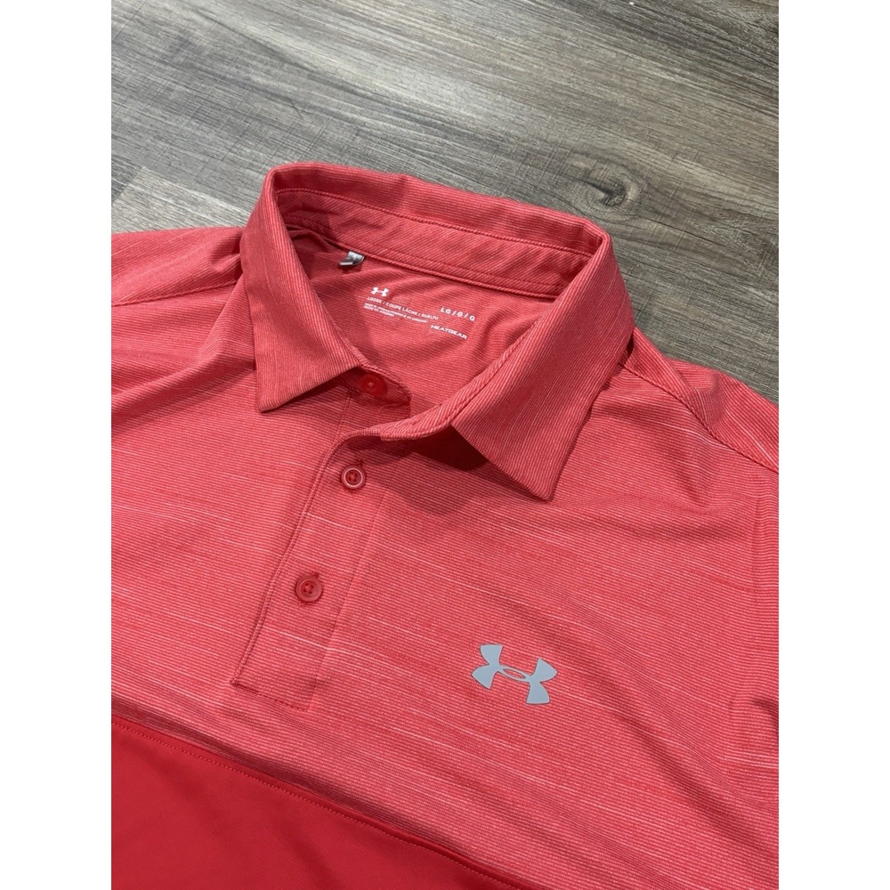 Under Armour Mens Size Large Short Sleeve Striped Colorblock Performance